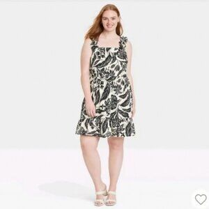 Who What Wear Black Floral Sleeveless Dress
